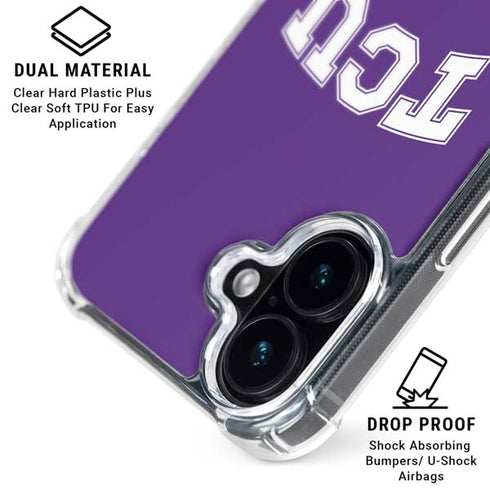Texas Christian University TCU Horned Frogs iPhone 16 Clear Case